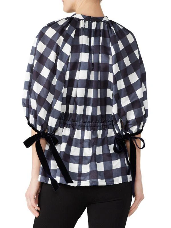 MOTHER OF PEARL Plaid Mock Turtleneck Longline Top 2