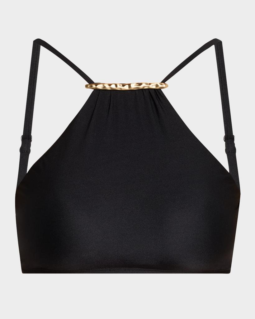 LENNY NIEMEYER Ruched Halter Bikini Top