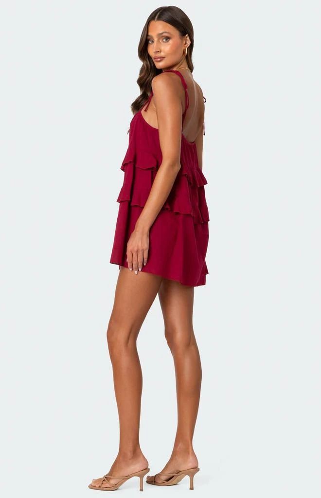 Edikted Dorothia Sheer Linen Look Mini Dress 4