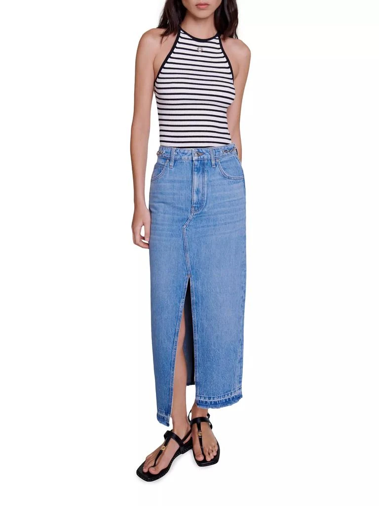 Maje Long Denim Skirt 7