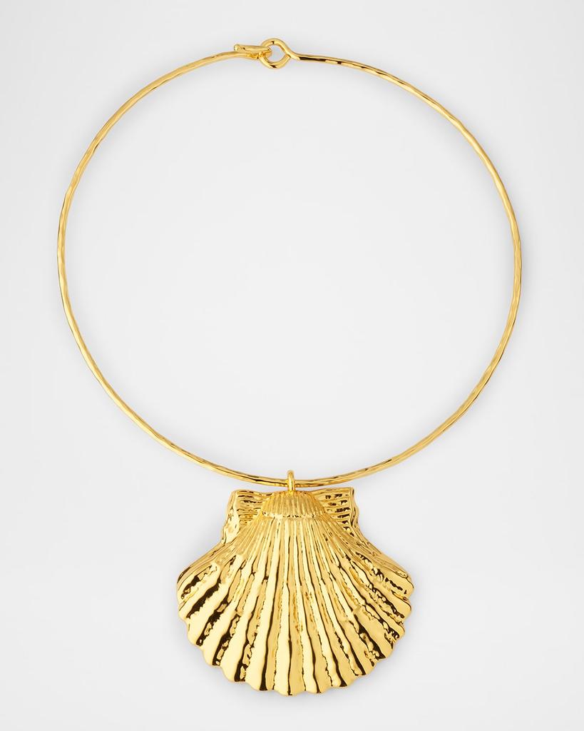 NEST Jewelry Hammered Torque Shell Collar Necklace