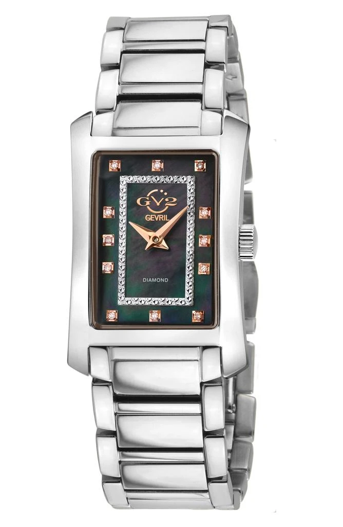 GV2 Women's Luino Rectangle Diamond Dial Bracelet Watch, 29.5mm 1