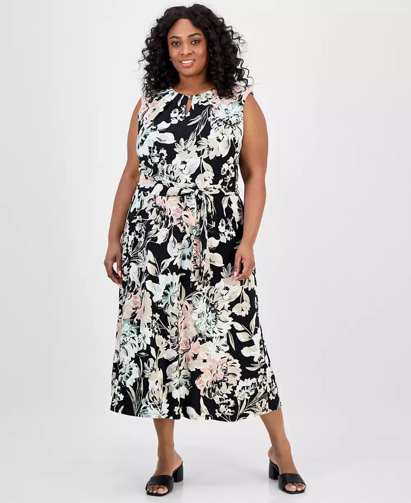 Kasper Plus Size Floral-Print Midi Dress