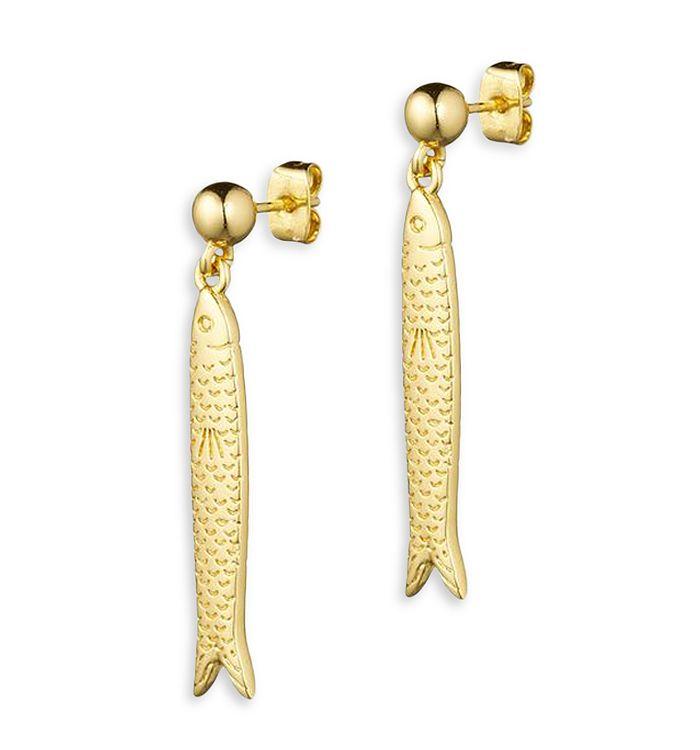 Anni Lu Hippie Fish Drop Earrings in 18K Gold Plated