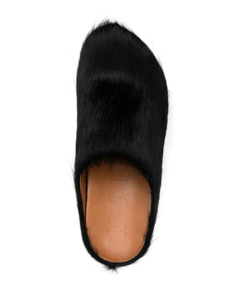 Marni Marni 50Mm Long-Hair Calfskin Chunky Sabot 4
