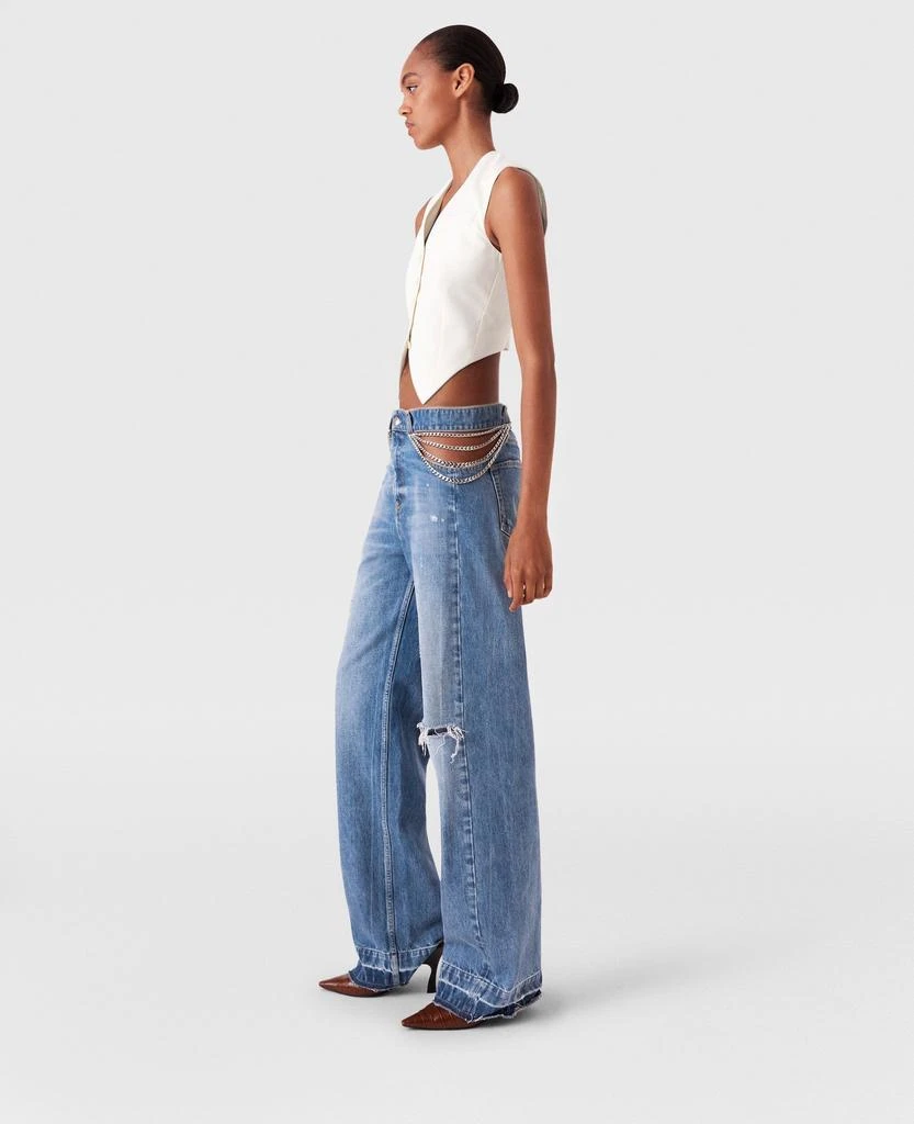 Stella McCartney Stella McCartney - Cropped Tailored Wool Waistcoat, Woman, Cream, Size: 42 1