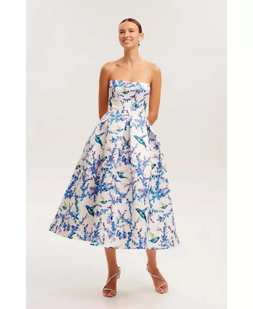 Milla Women's Strapless Midi Dress With A Flower Print 1
