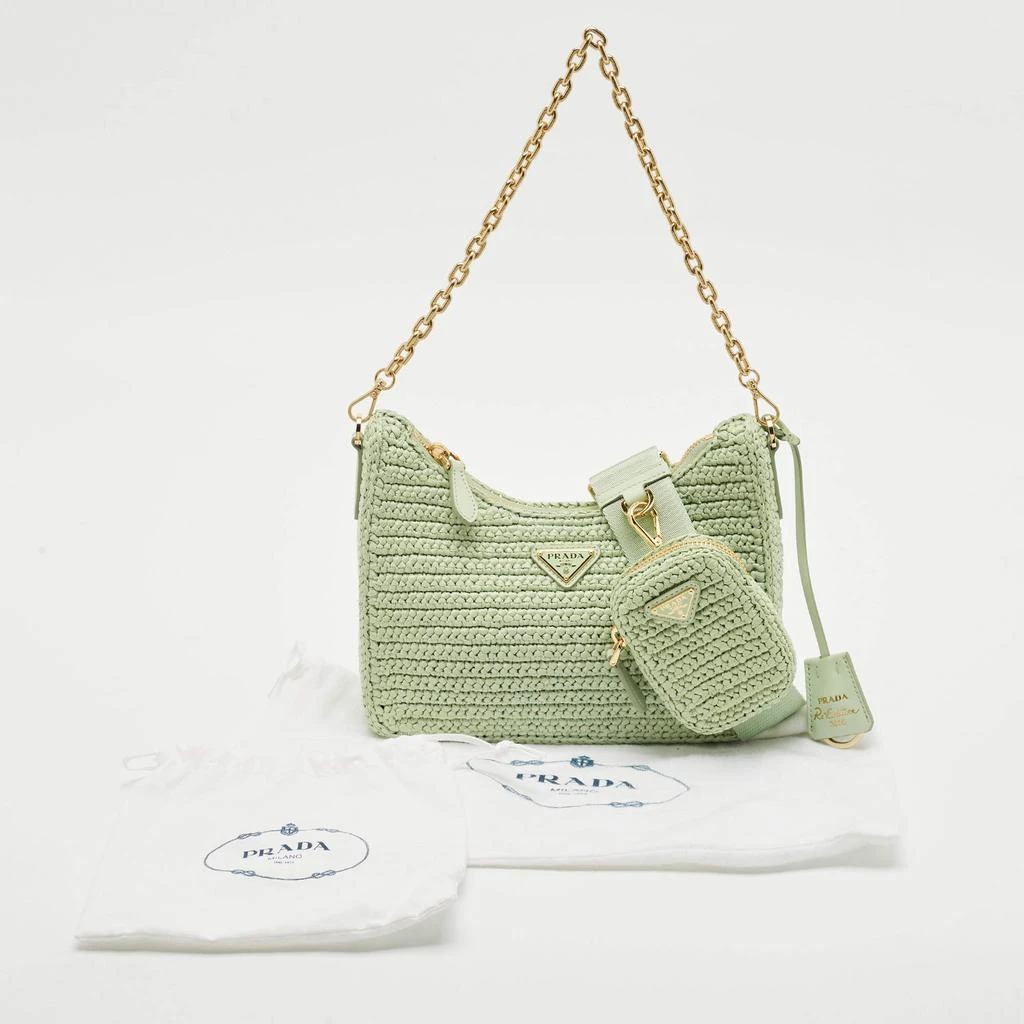 Prada Prada Mint Green Raffia Re-Edition 2005 Shoulder Bag 9