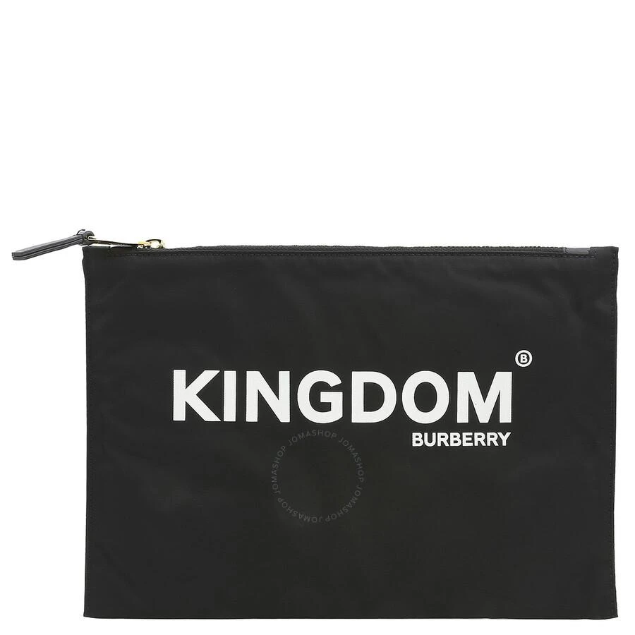 Burberry Medium Kingdom Print Cotton Pouch in Black 1