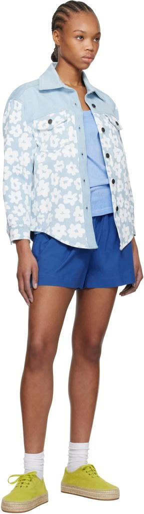 MSGM Blue Printed Denim Shirt 4