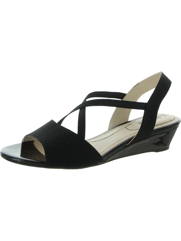 LifeStride Yolo 2 Womens Canvas Ankle Strap Wedge Heels 4