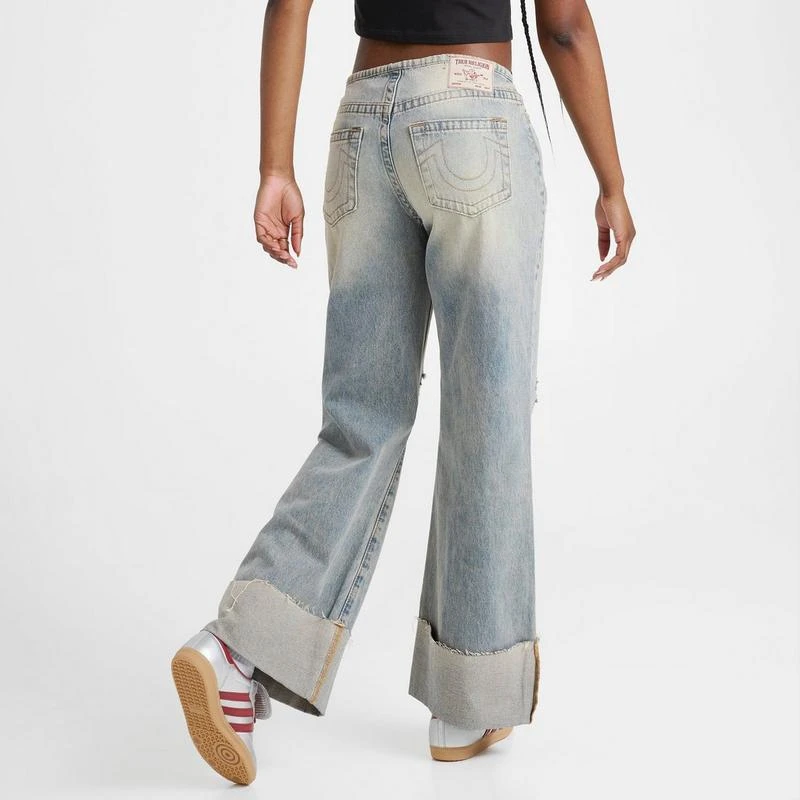 True Religion Women's True Religion Leila Cuffed Low Rise Baggy Denim Jeans 3