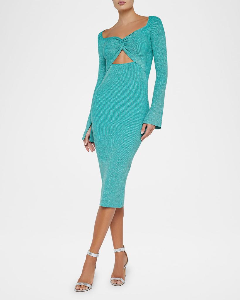 Boa Twisted-Front Metallic Knit Dress – On Sale Now with Up