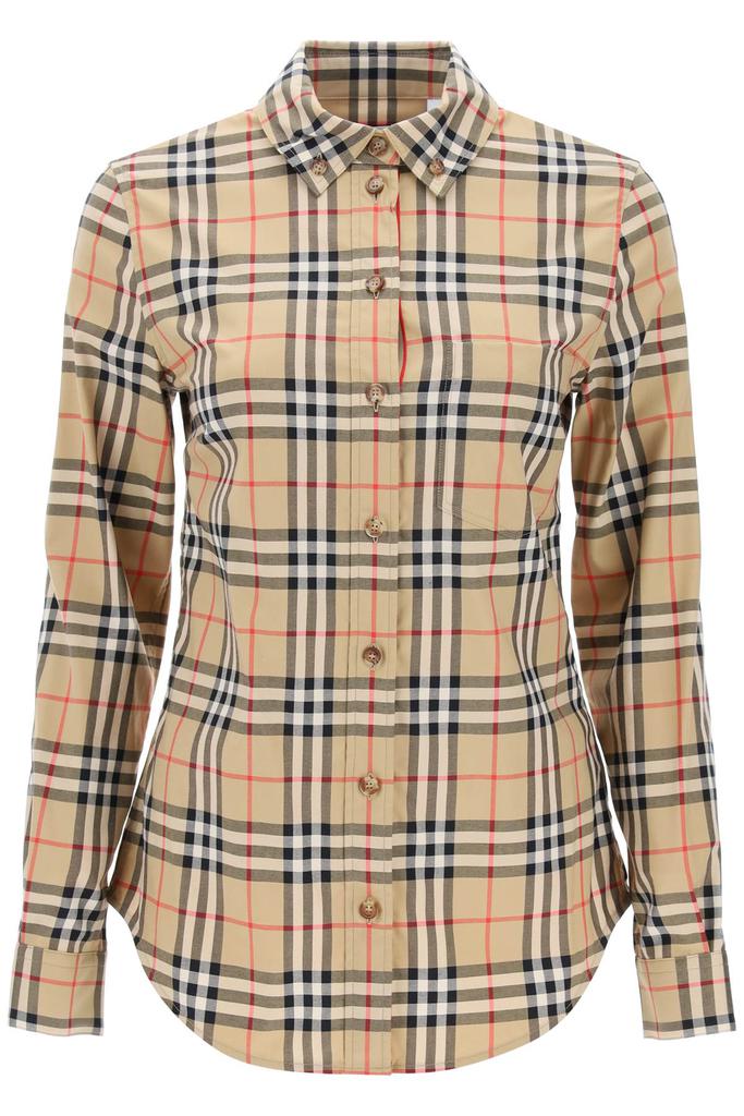 BURBERRY lapwing button-down shirt with vintage check pattern