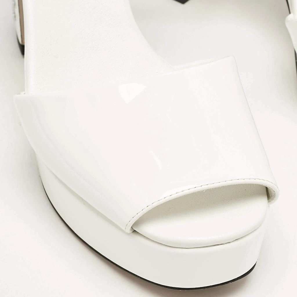Miu Miu Miu Miu White Patent Leather Platform Ankle Strap Sandals Size 36 7