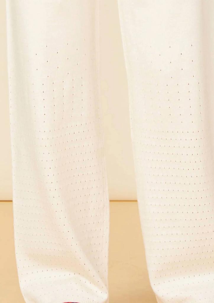 Monrow Monrow - Supersoft Open Knit Flare Pants