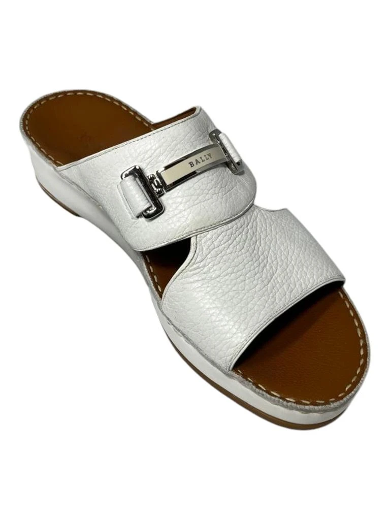 Bally Harold 6211920 Men's White Grained Leather Sandals 1