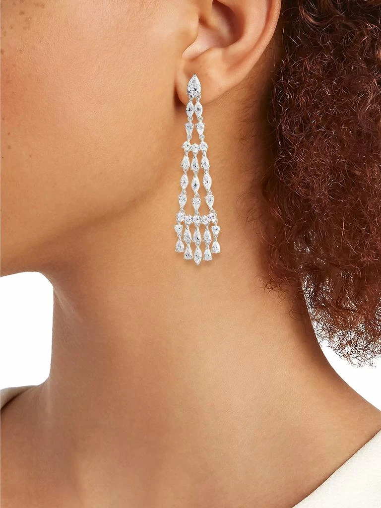 Adriana Orsini Feliz Sterling Silver & Cubic Zirconia Linear Chandelier Earrings 2