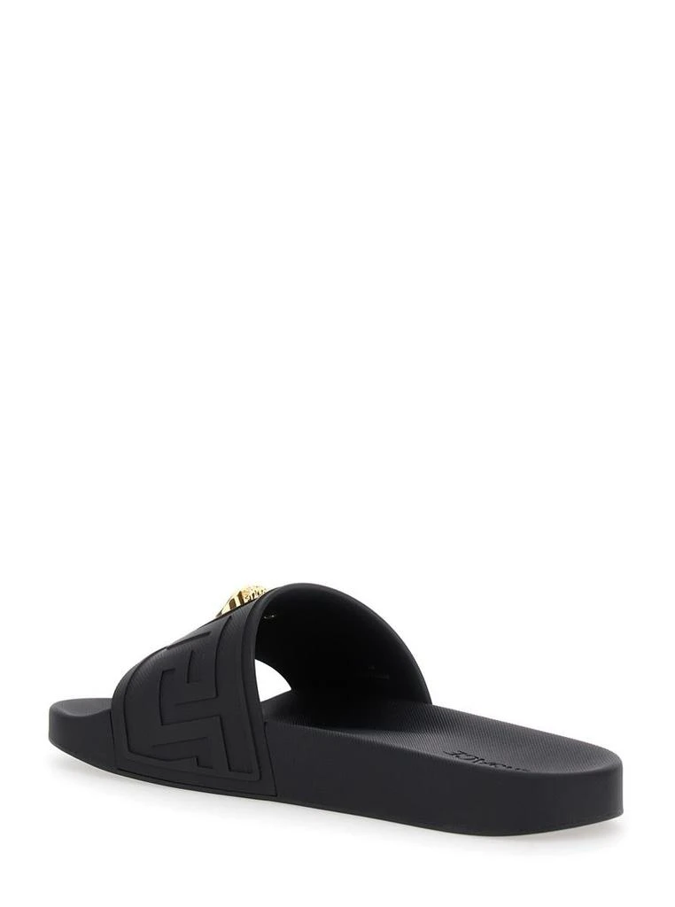 Versace Black Sandals With Medusa Plaque On The Front In Tech Fabric Man 3
