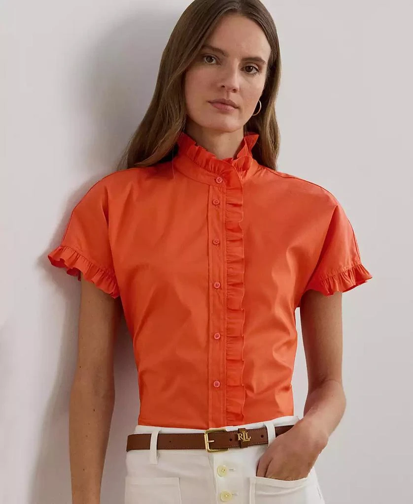 Ralph Lauren Women's Ruffle-Trim Short-Sleeve Shirt 3