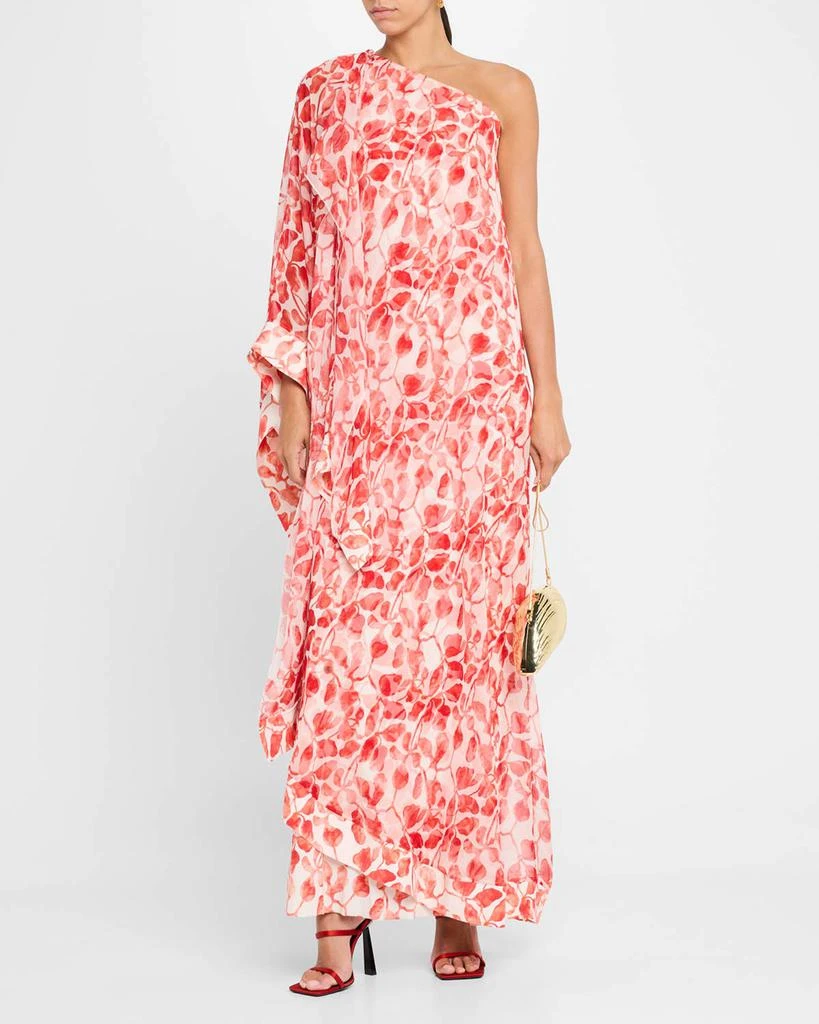 Chiara Boni Toin One-Shoulder Chiffon Draped Gown 2