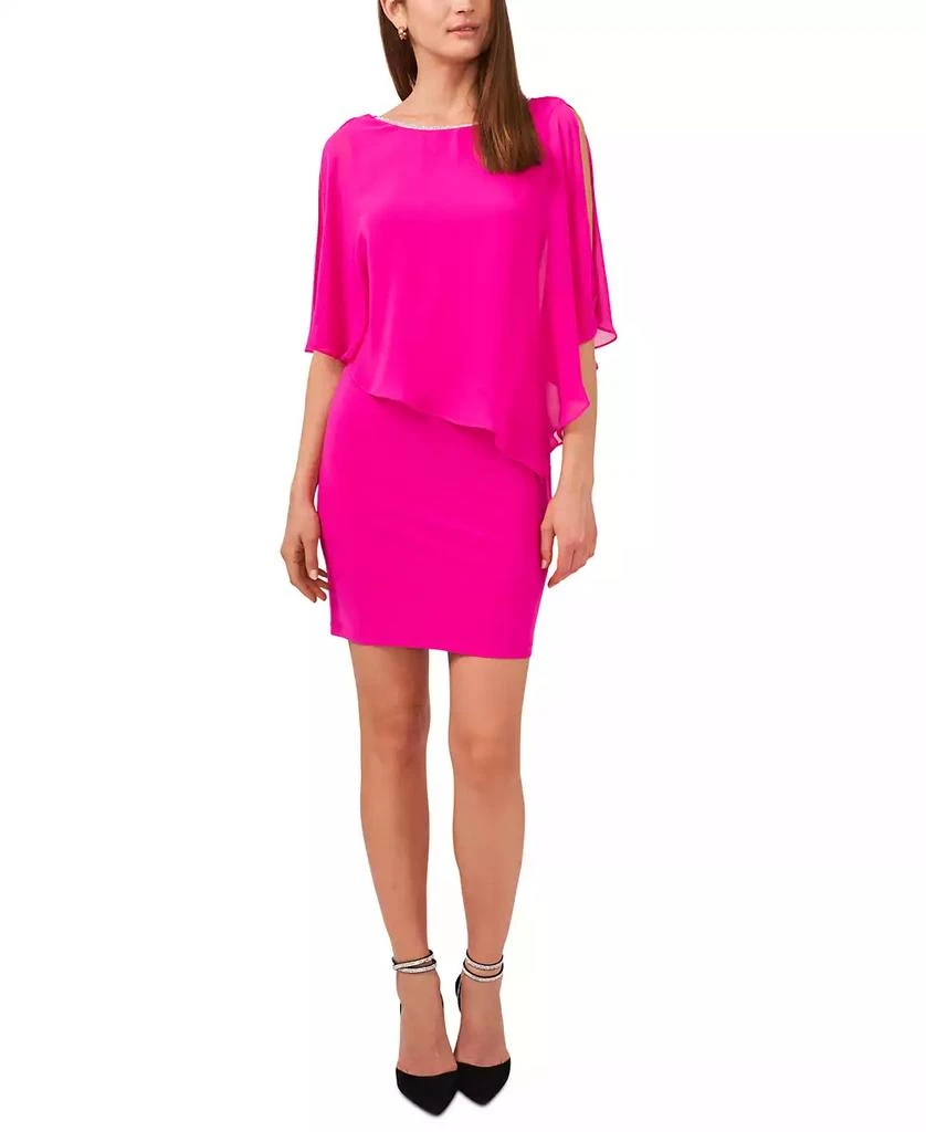 MSK Petite Cape-Overlay Sheath Dress 1