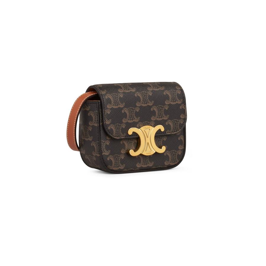 Celine Triomphe Canvas and Calfskin Mini Claude Bag