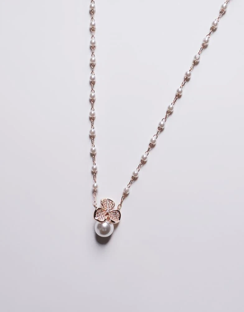 ALDO ALDO drisara clover and faux pearl necklace 3