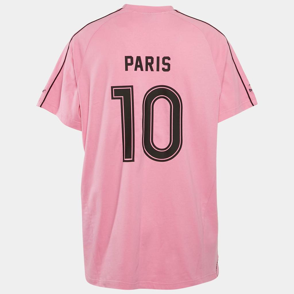 Balenciaga Unisex Pink Jersey Paris Soccer Oversized T-shirt L
