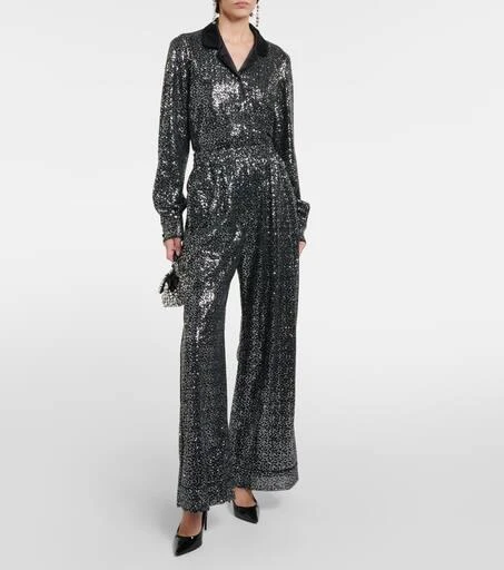 Dolce 
Gabbana Sequined high-rise wide-leg pants 2
