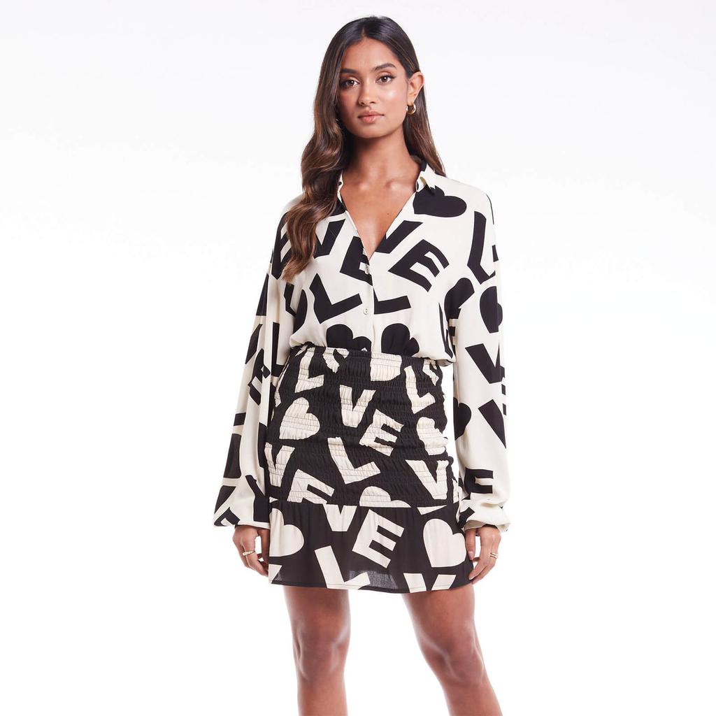 The Hut Never Fully Dressed Women's Paris Love Shirred Mini Skirt - Black