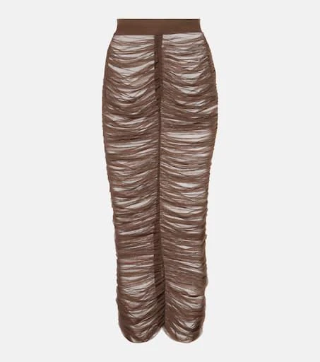 Alex Perry Ruched mesh midi skirt 1
