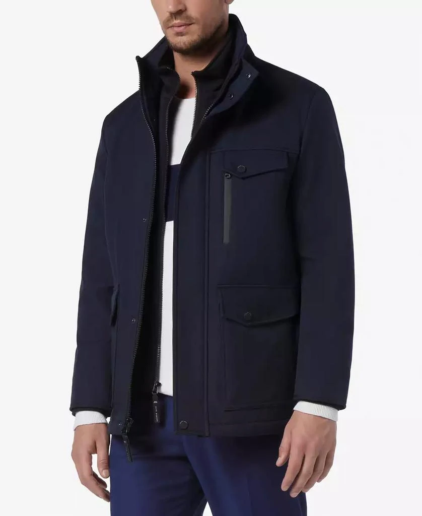 Marc New York by Andrew Marc Men's Hoyt Micro-Houndstooth Soft Shell Barn Jacket with Removable Bib 3