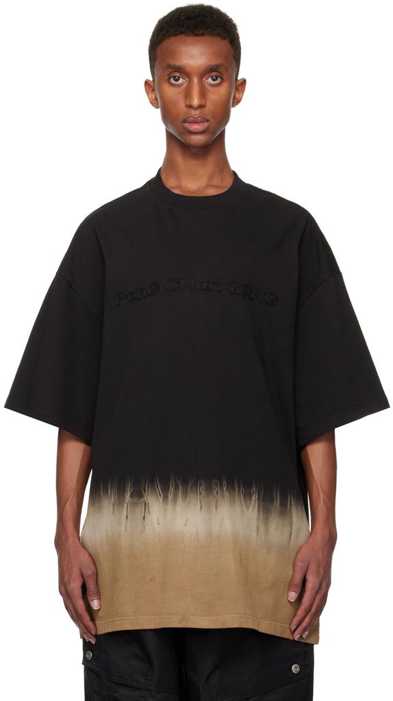 【関税込み】Feng Chen Wang ブラック Yu Zu Xie Patch Tシャツ Black Yu Zu Xie Patch T-shirt by Feng Chen Wang on Sale