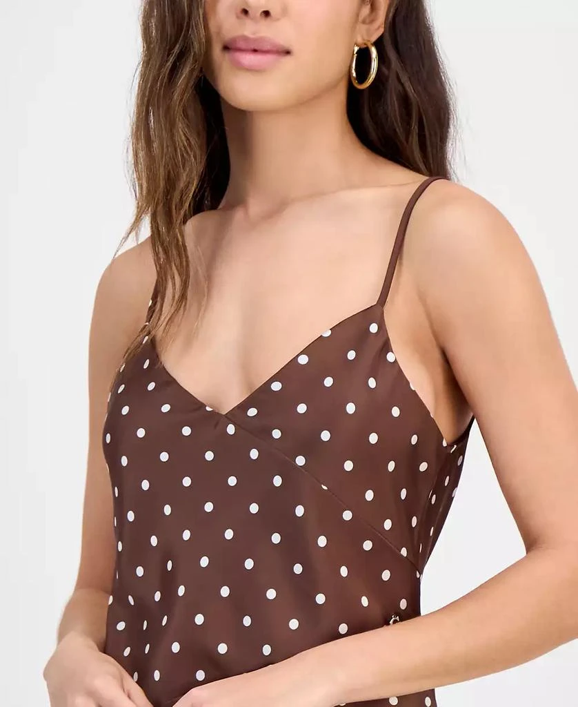 knee length dresses for ladies Guess You Miss Me Halter Midi Dress Burgundy/Pink Dot main image 0