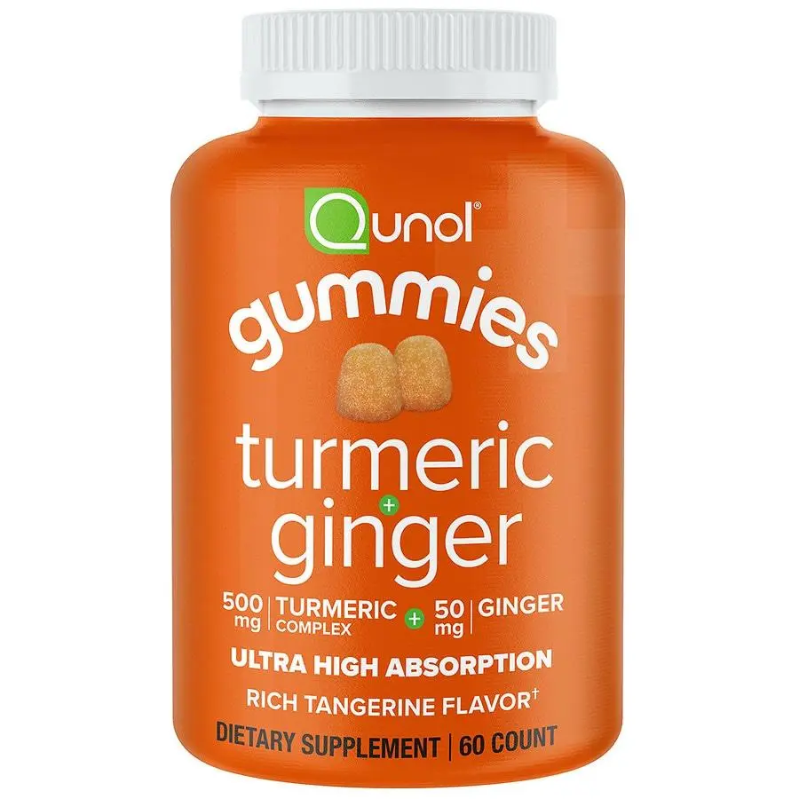 Qunol Turmeric 500 mg + Ginger 50 mg Gummies Tangerine