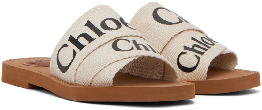 Chloé White Woody Flat Mules 4