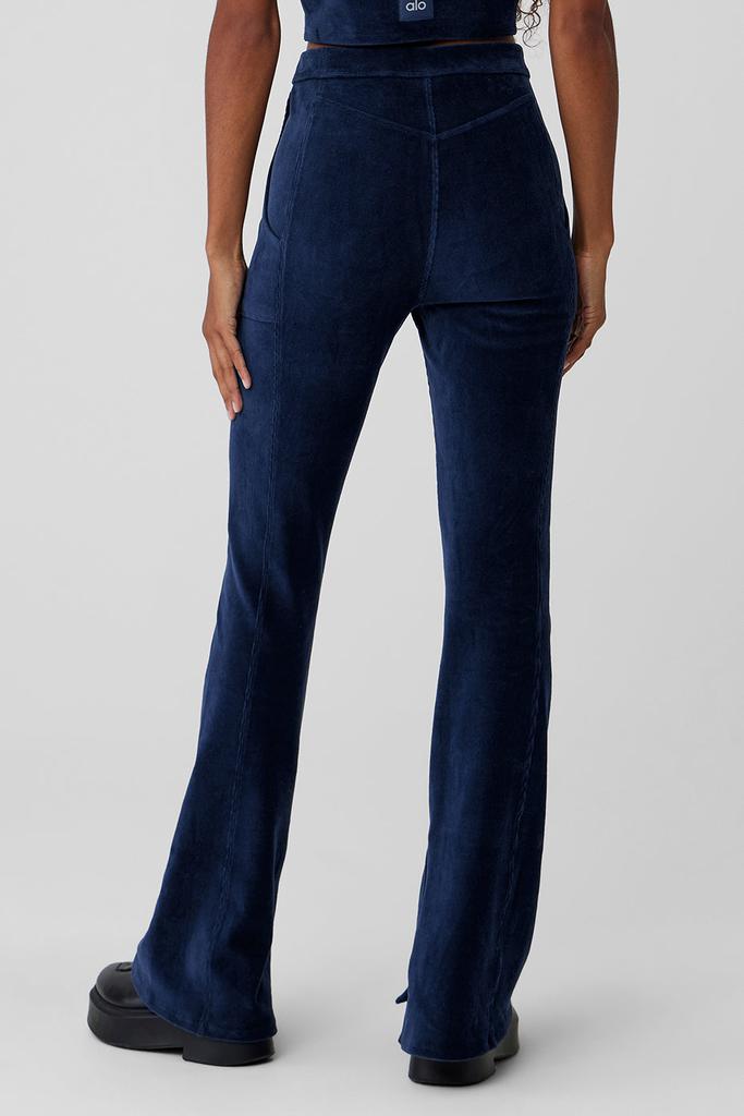Alo Yoga Micro Corduroy High-Waist Winter Break Flare Pant - Navy