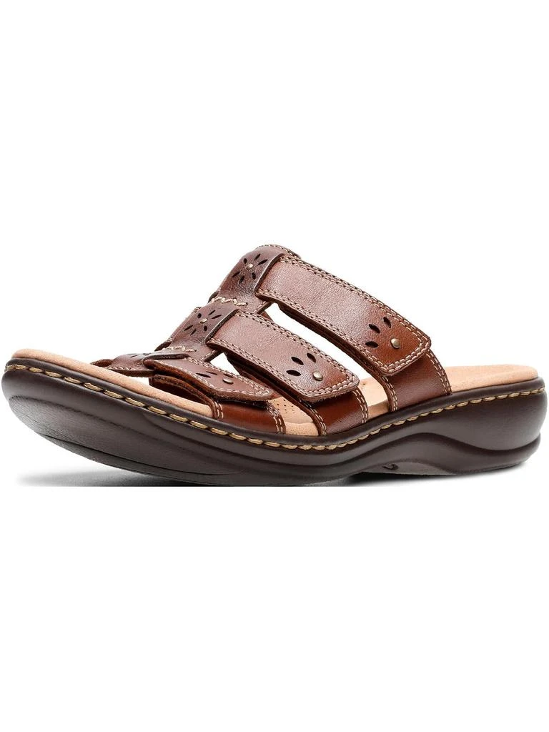 Clarks Leisa Spring Womens Leather Slip On Slide Sandals 1