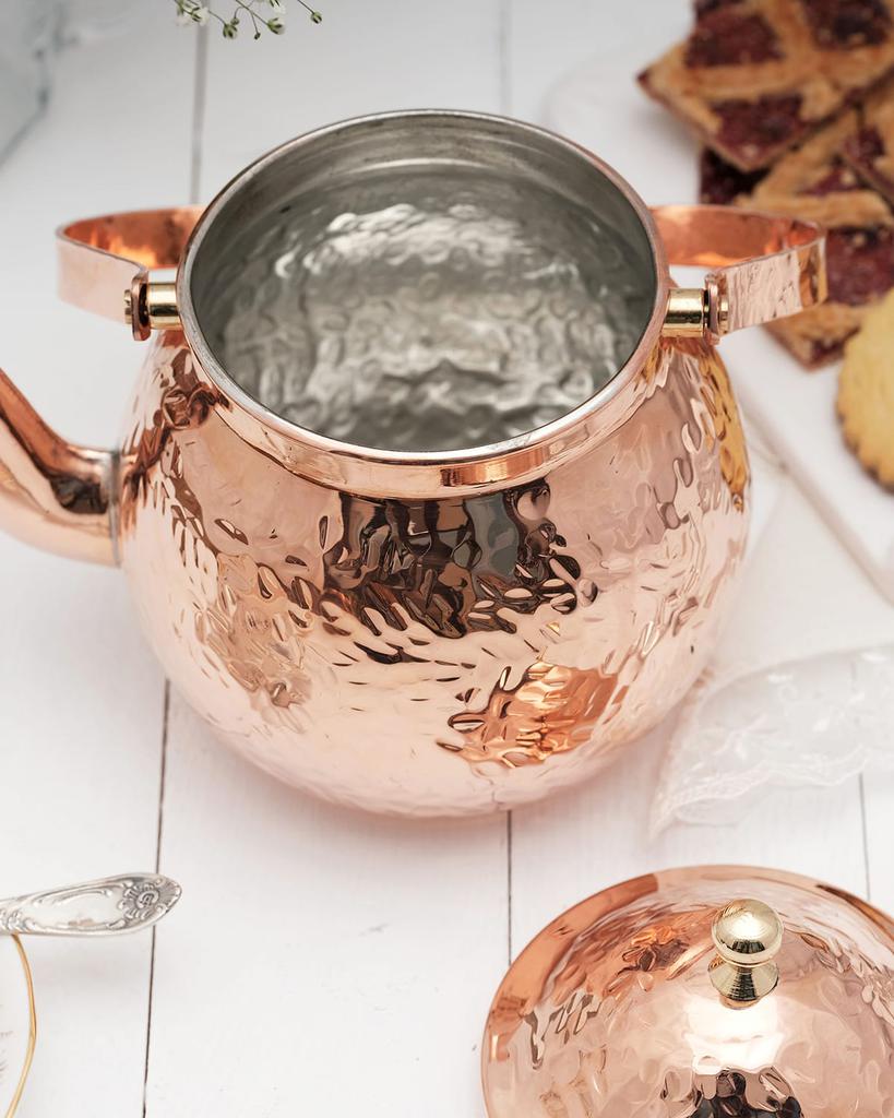 Coppermill Kitchen Vintage Inspired Copper Hand Hammered Teapot