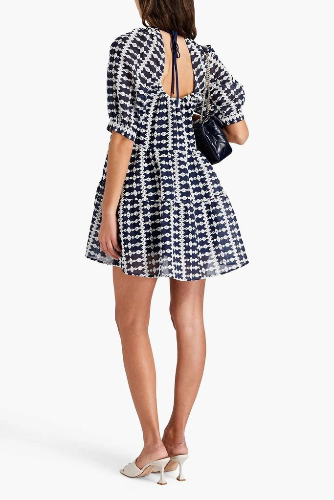 Maje Embroidered gauze mini dress 3