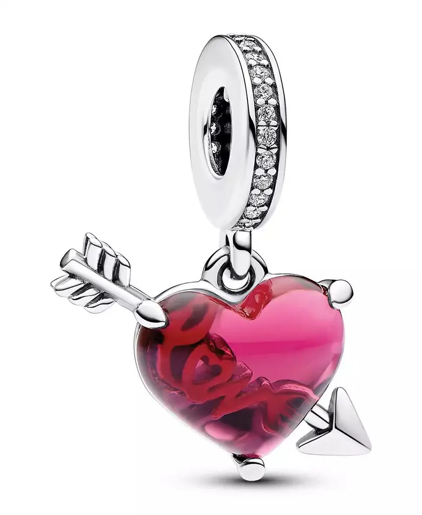 PANDORA Sterling Silver Heart and Arrow Dangle Charm