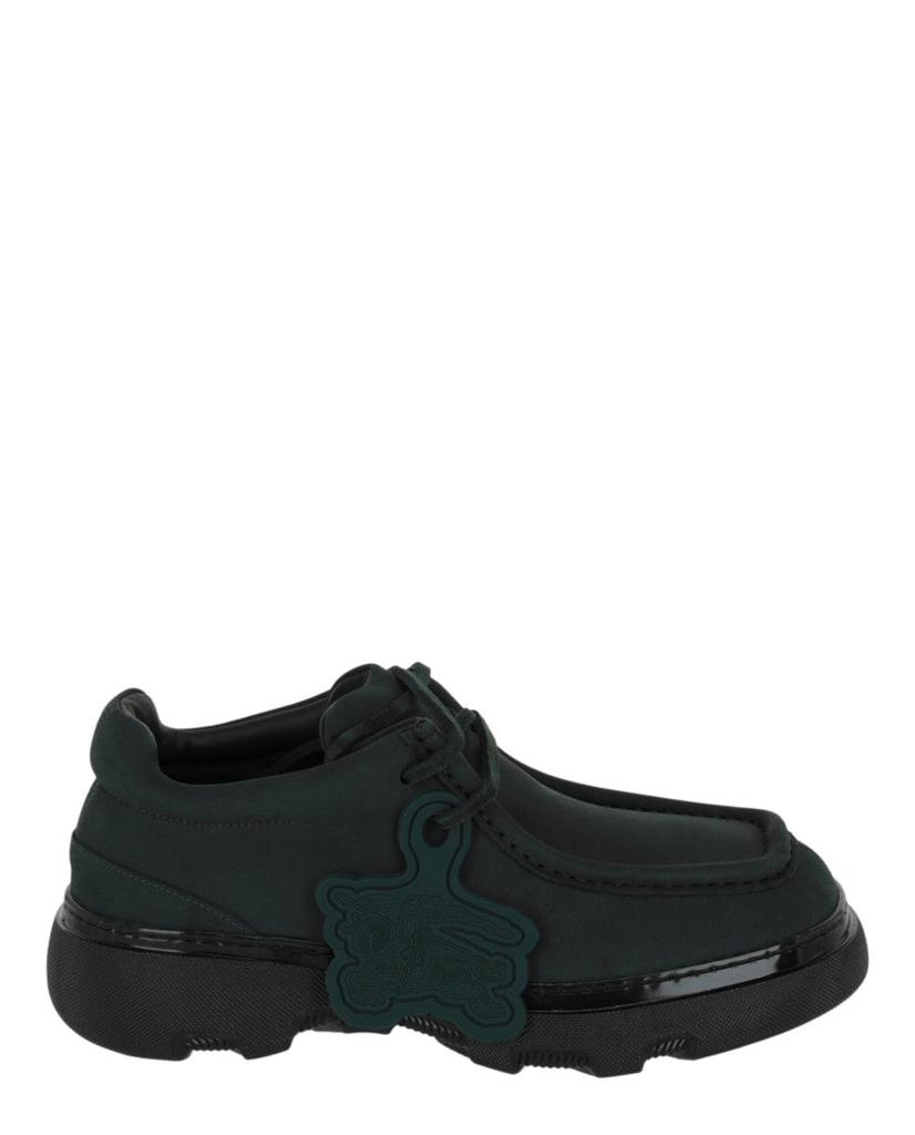 【送料&関税込】Burberry Ekd Check-printed Lace-up Derby Sho Burberry Ekd Check-Printed Lace-Up Derby Shoes in Green for