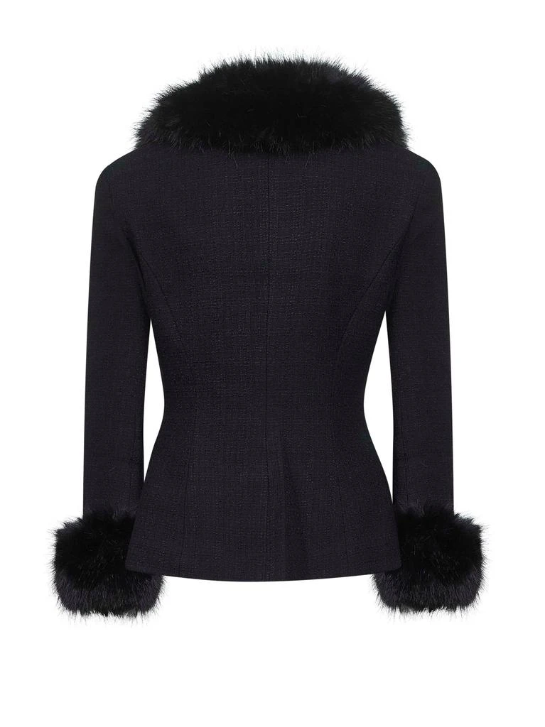 Self Portrait SELF PORTRAIT | Black bouclé faux fur trims jacket | Women | 12 2