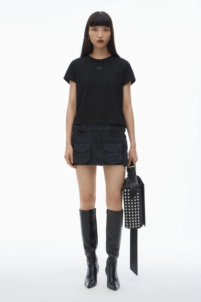 Alexander Wang puff logo shrunken tee in cotton jersey 5