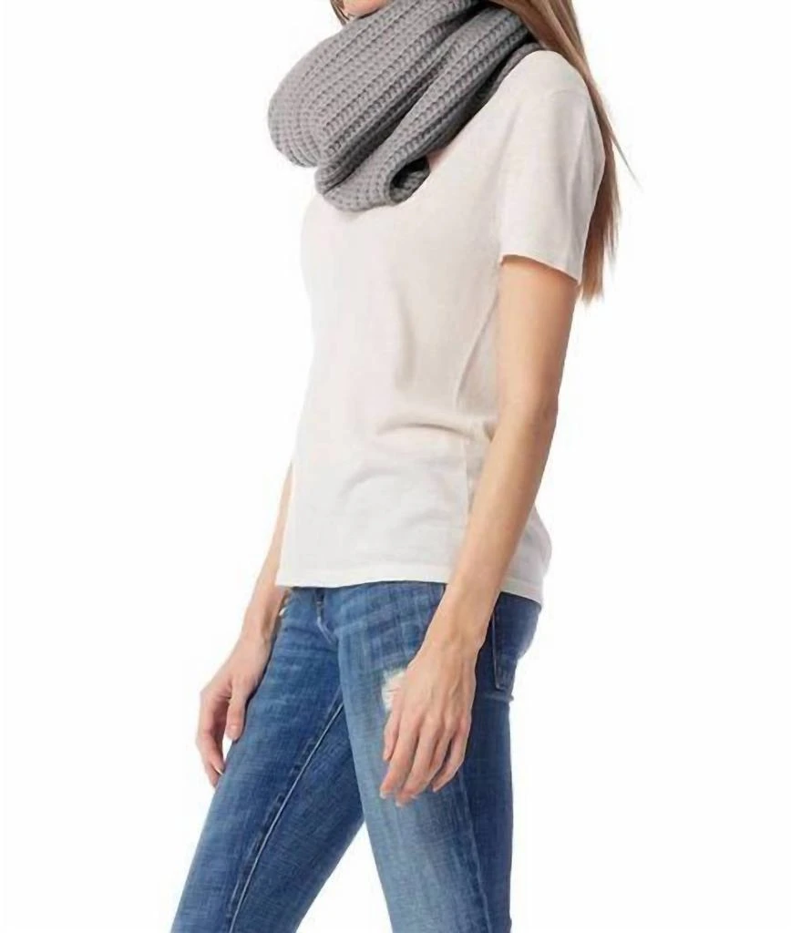 360 Cashmere Karen Scarf In Mid Heather Grey 2