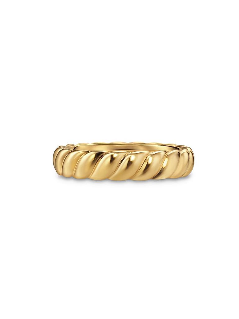 David Yurman Sculpted Cable Band Ring in 18K Yellow Gold, 5MM