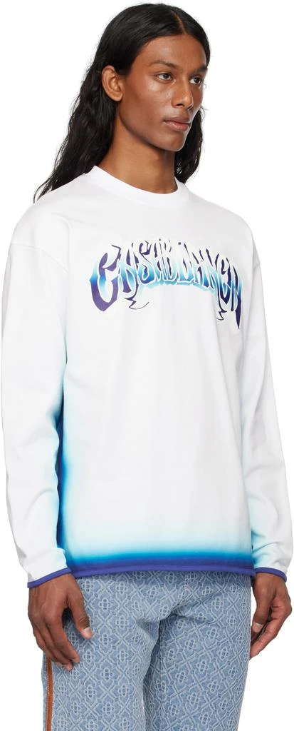 Casablanca White & Blue Fade Long Sleeve T-shirt 2