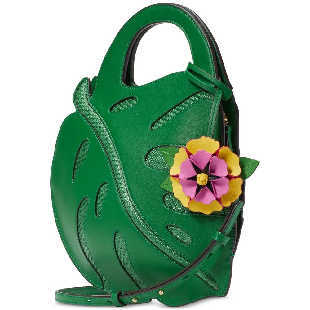 Kate Spade Playa Leather And Straw 3D Leaf Tote 4