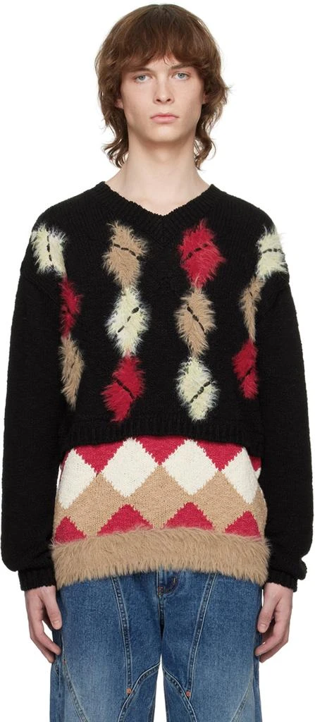 ANDERSSON BELL Black Argyle Sweater 1